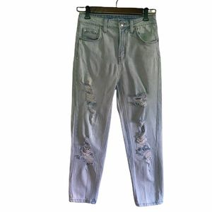 wild fable light destroyed distressed denim mom jeans 2